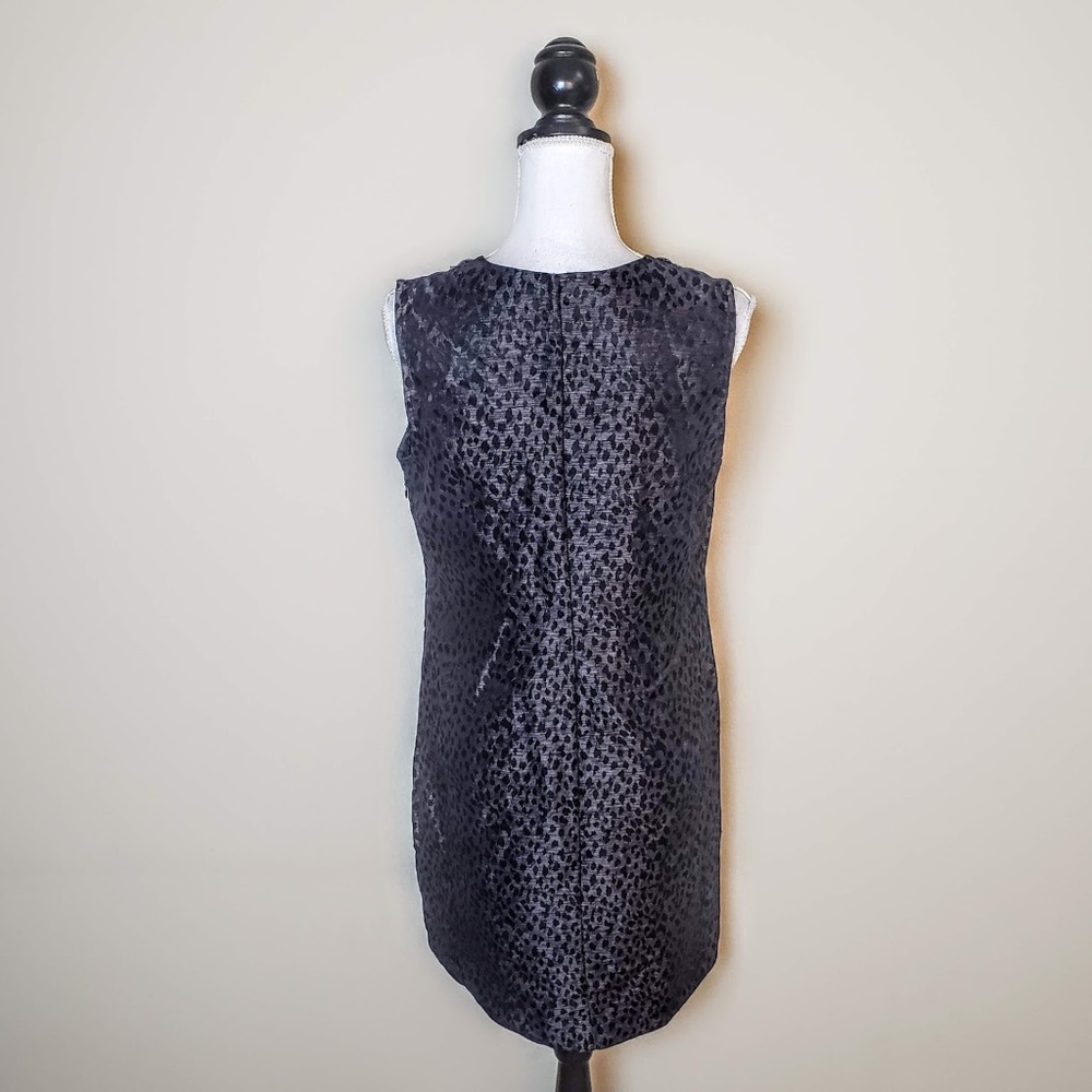 DANA BUCHMAN Dress, Gray Black Beads Cheetah, 10 - Picture 3 of 8